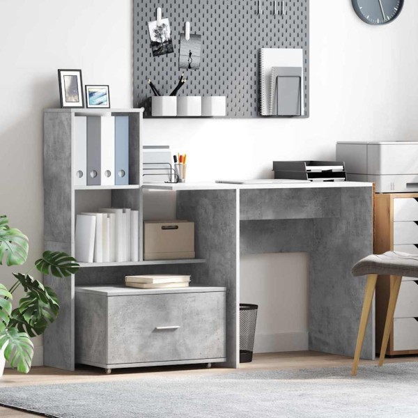 Table Concrete gray 131.5 x 50 x 106.5 cm Treated wood