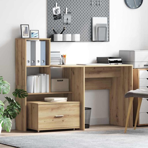 Table with drawers Artisan oak 131.5 x 50 x 106.5 cm