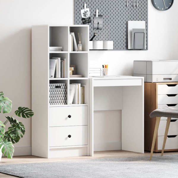 Table with drawer with shelf with storage 2 pcs White
