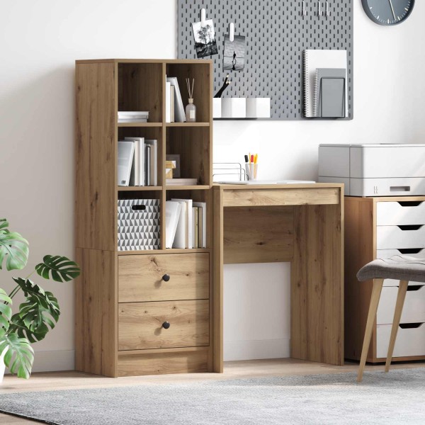 Table with drawer and shelf 2 pcs Artisan oak