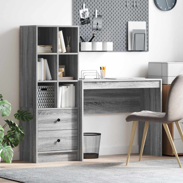 Table with drawer with shelf with storage 2 pcs Gray Sonoma