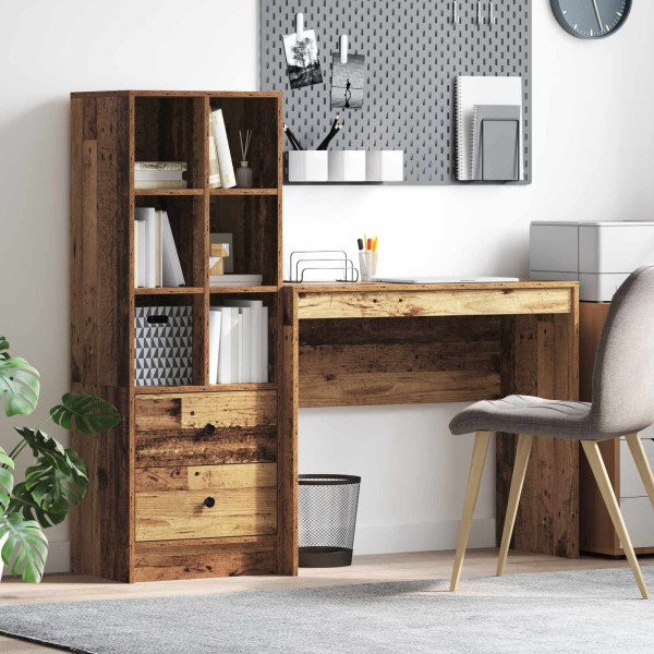 Table with drawer with shelf with storage 2 pcs Old wood