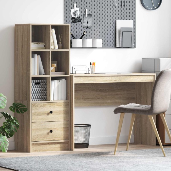 Table with drawer with shelf with storage 2 pcs Sonoma oak