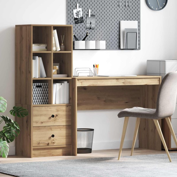 Table with drawer and shelf 2 pcs Artisan oak
