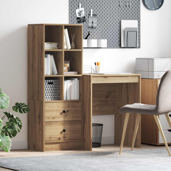 Table with drawer and shelf 2 pcs Artisan oak
