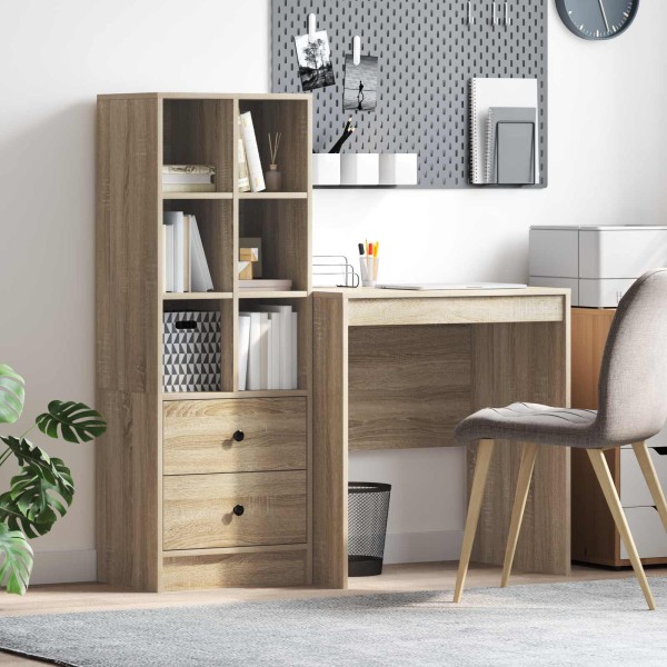 Table with drawer with shelf with storage 2 pcs Sonoma oak