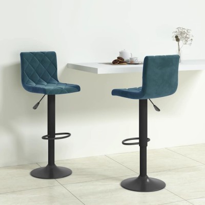 Bar stools, 2 pcs., blue,...