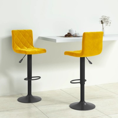 Bar stools, 2 pcs., mustard...