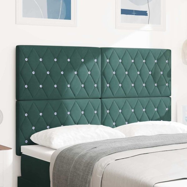 Headboard Dark green 144 cm Velvet