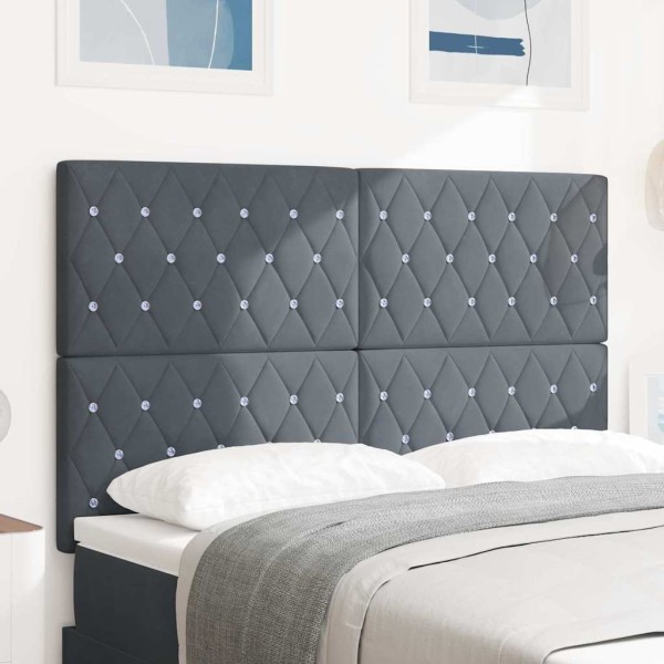 Headboard Dark gray 160 cm Velvet