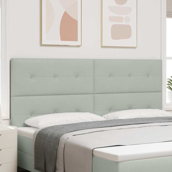 Headboard Light gray 200 cm Velvet