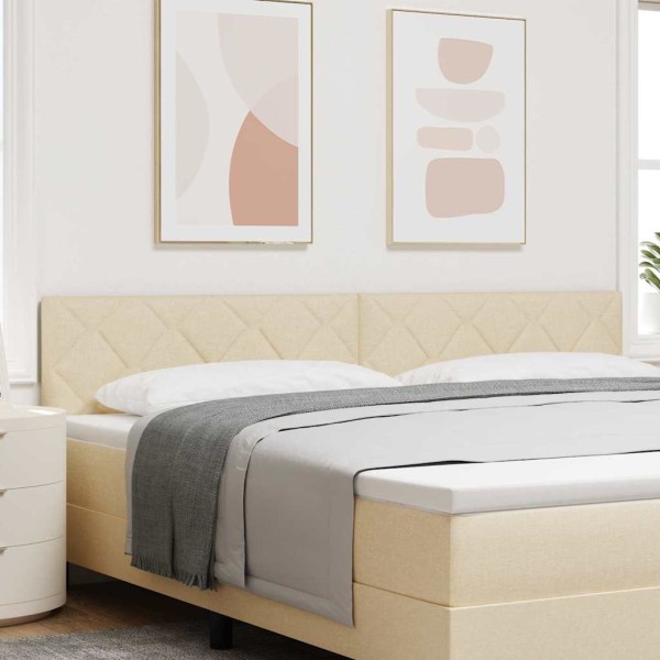 LED headboard Cream 200 cm fabric