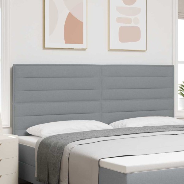 LED headboard with LED strips Light gray fabric 200 cm