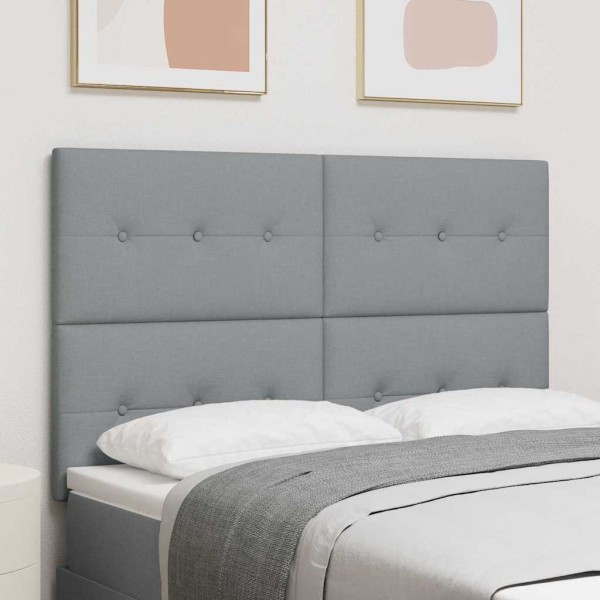 LED headboard with LED strips Light gray fabric 160 cm
