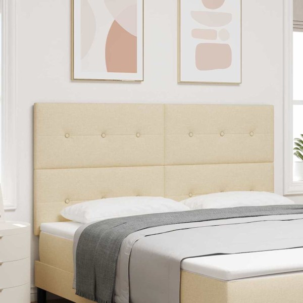 LED headboard with LED strips Cream 180 cm fabric