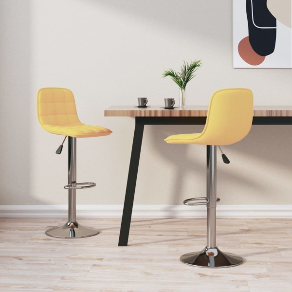 Bar stools, 2 pcs., yellow color, fabric
