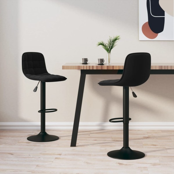Bar stools, 2 pcs., black, velvet