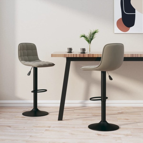 Bar stools, 2 pcs., light gray color, velvet