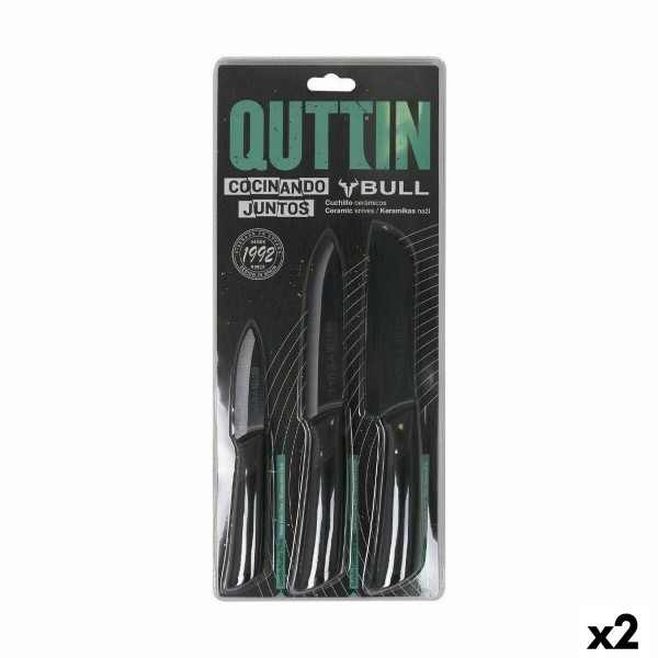 Knife Set Quttin Bull Ceramic 3 Pieces (2 Units)