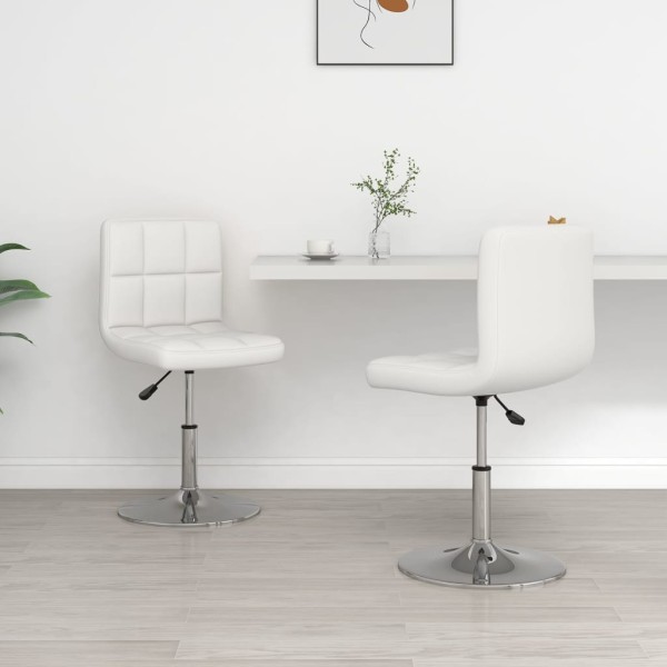 Dining room chairs, 2 pcs., white color, artificial leather