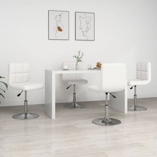 Dining room chairs, 4 pcs., white color, artificial leather