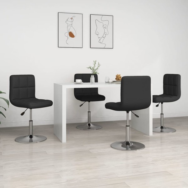 Dining room chairs, 4 pcs., black color, artificial leather