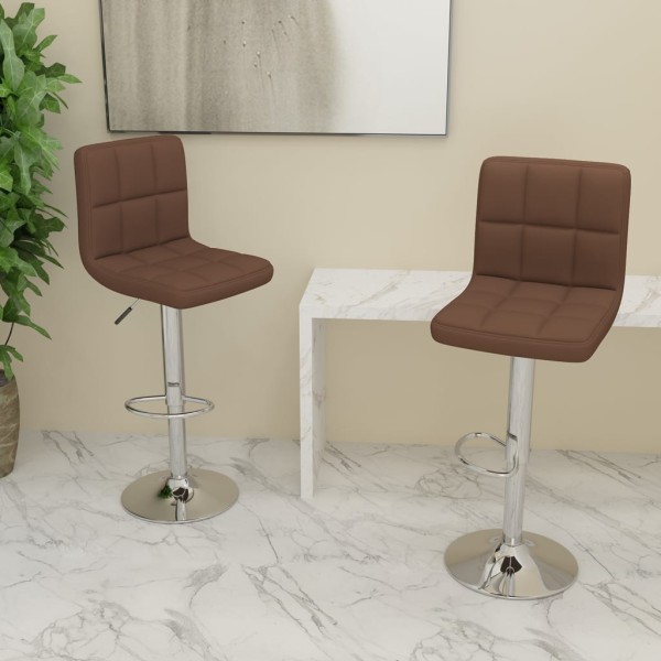 Bar stools, 2 pcs., brown color, fabric