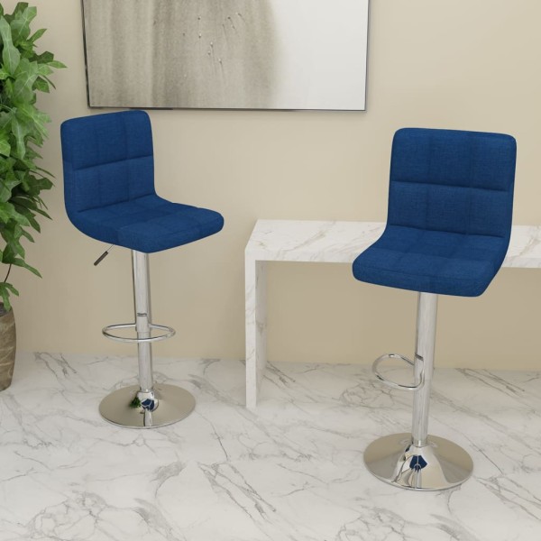 Bar stools, 2 pcs., blue color, fabric
