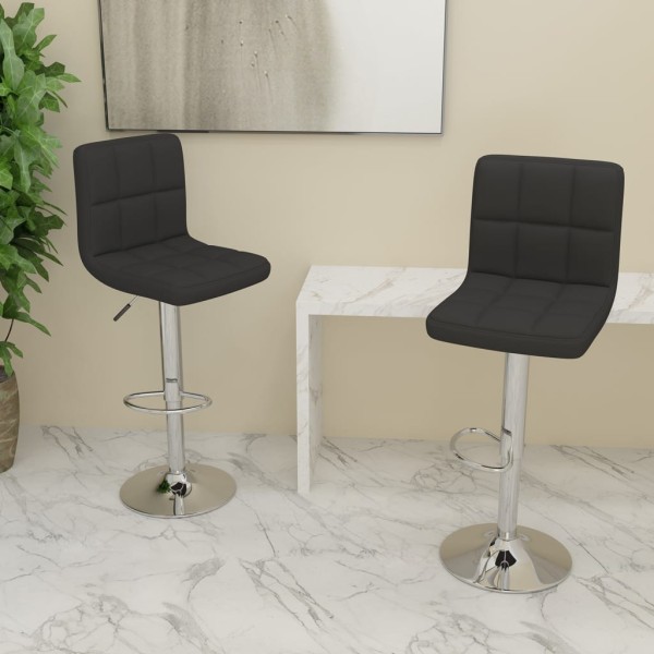 Bar stools, 2 pcs., black, fabric