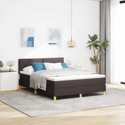 LED Mattress Bed Dark brown...