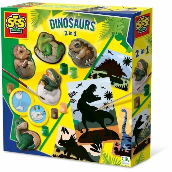 Piirustussetti SES Creative 2 in 1 Dinosaurs