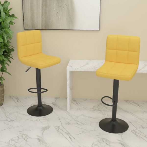 Bar stools, 2 pcs., mustard yellow color, fabric