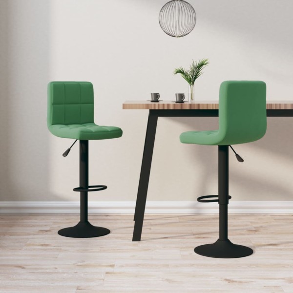 Bar stools, 2 pcs., dark green, velvet
