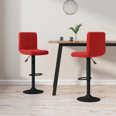 Bar stools, 2 pcs., red...
