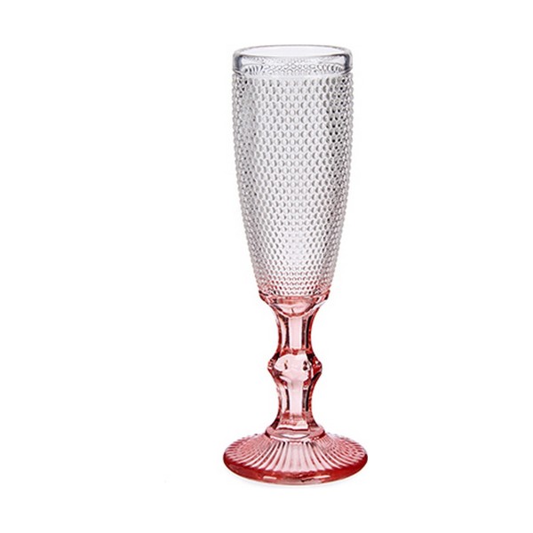 Champagne glass Vivalto Pink Transparent Glass 180 ml Points (6 Units)