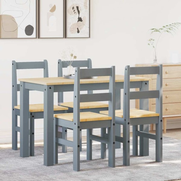 Dining set PANAMA, 5 pieces, solid gray pine