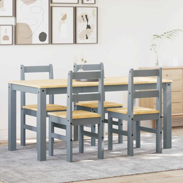 Dining set PANAMA, 5 pieces, solid gray pine