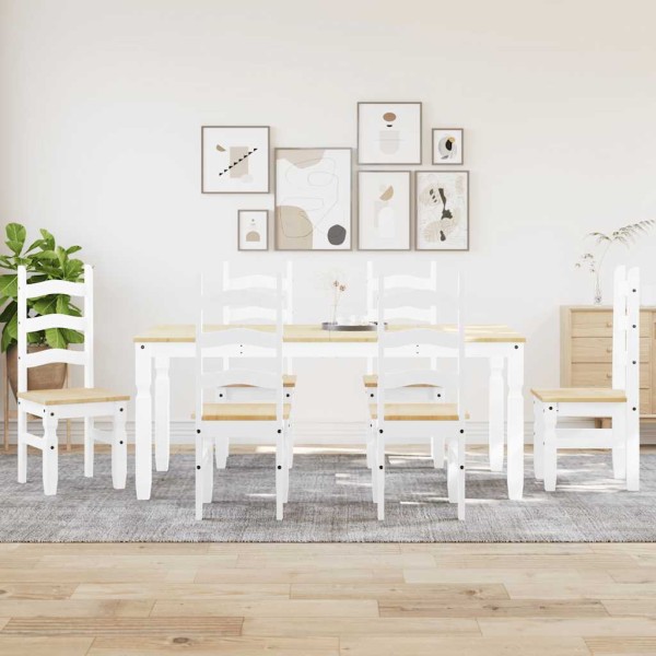 Dining set PANAMA, 7 pieces, solid white pine