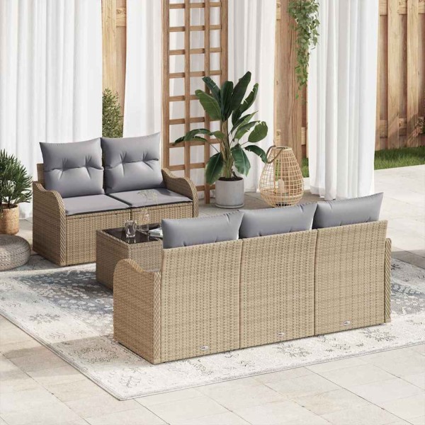 Garden Sofa Set Sand polyrattan
