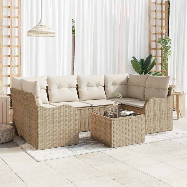 Garden Sofa Set Sand 55 x 55 x 37 cm polyrattan
