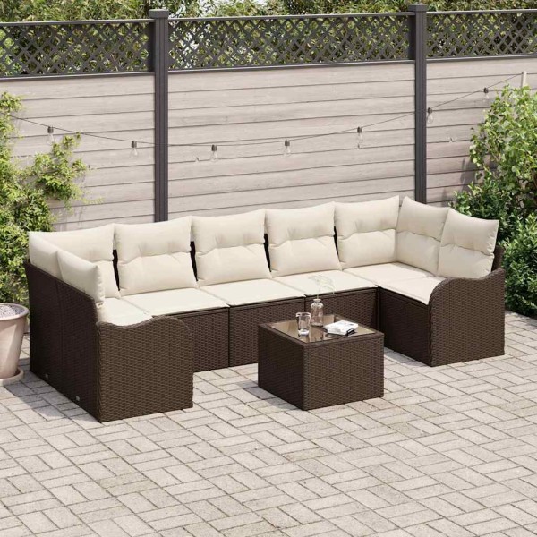 Garden Sofa Set Brown 55 x 55 x 37 cm polyrattan
