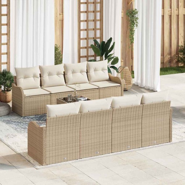 Garden Sofa Set Sand 55 x 55 x 37 cm polyrattan