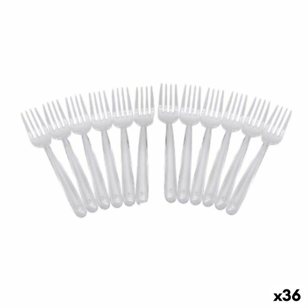 Reusable fork set Algon Caurspīdīgs Plastmasa 36 Vienības