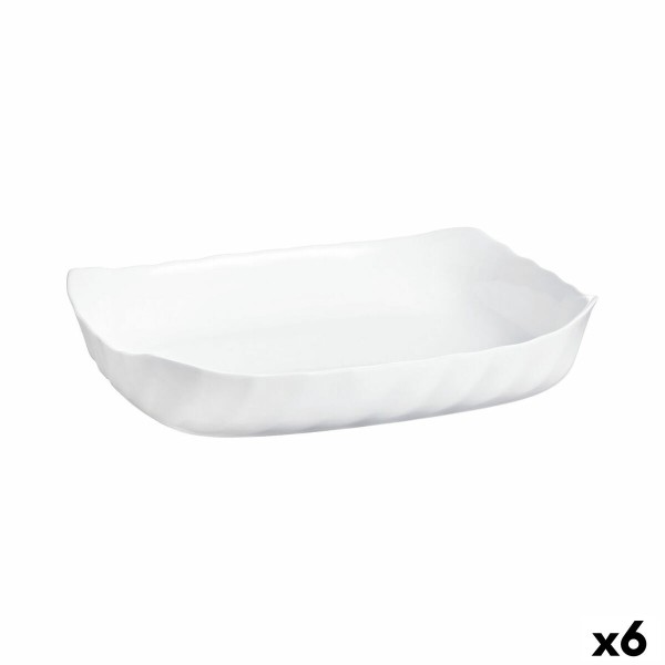 Serveerimisvaagen Luminarc Smart Cuisine Ristkülikukujuline Valge Klaas 33 x 27 cm (6 Ühikut)