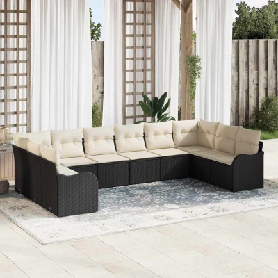 Garden Sofa Set Black 344 x...