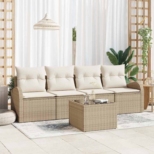 Garden Sofa Set Sand 55 x 55 x 37 cm polyrattan