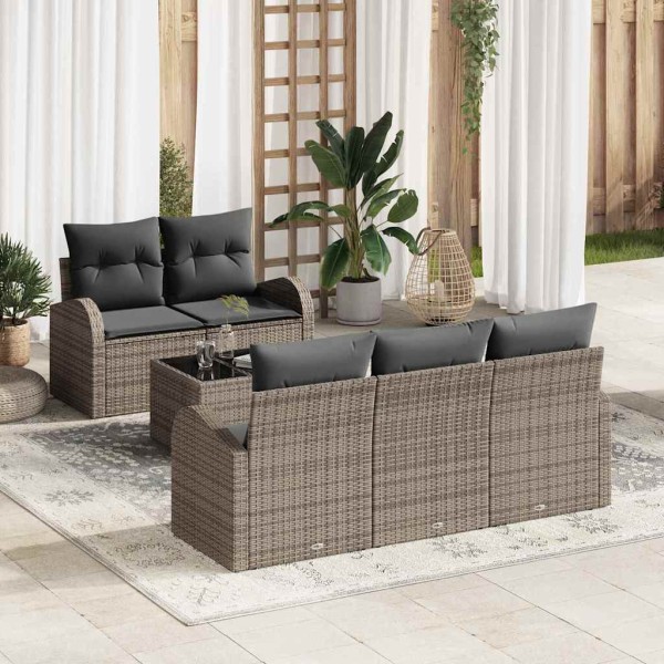 Garden Sofa Set Gray 55 x 55 x 37 cm polyrattan