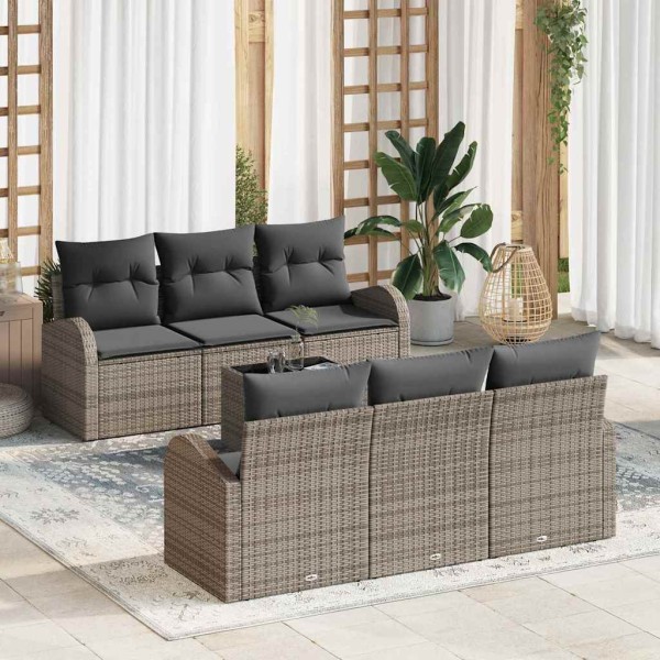 Garden Sofa Set Gray 55 x 55 x 37 cm polyrattan