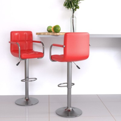 Bar stools, 2 pcs., red,...