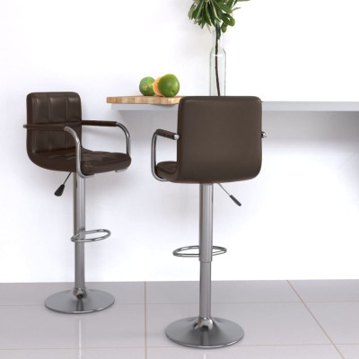 Bar stools, 2 pcs., brown...